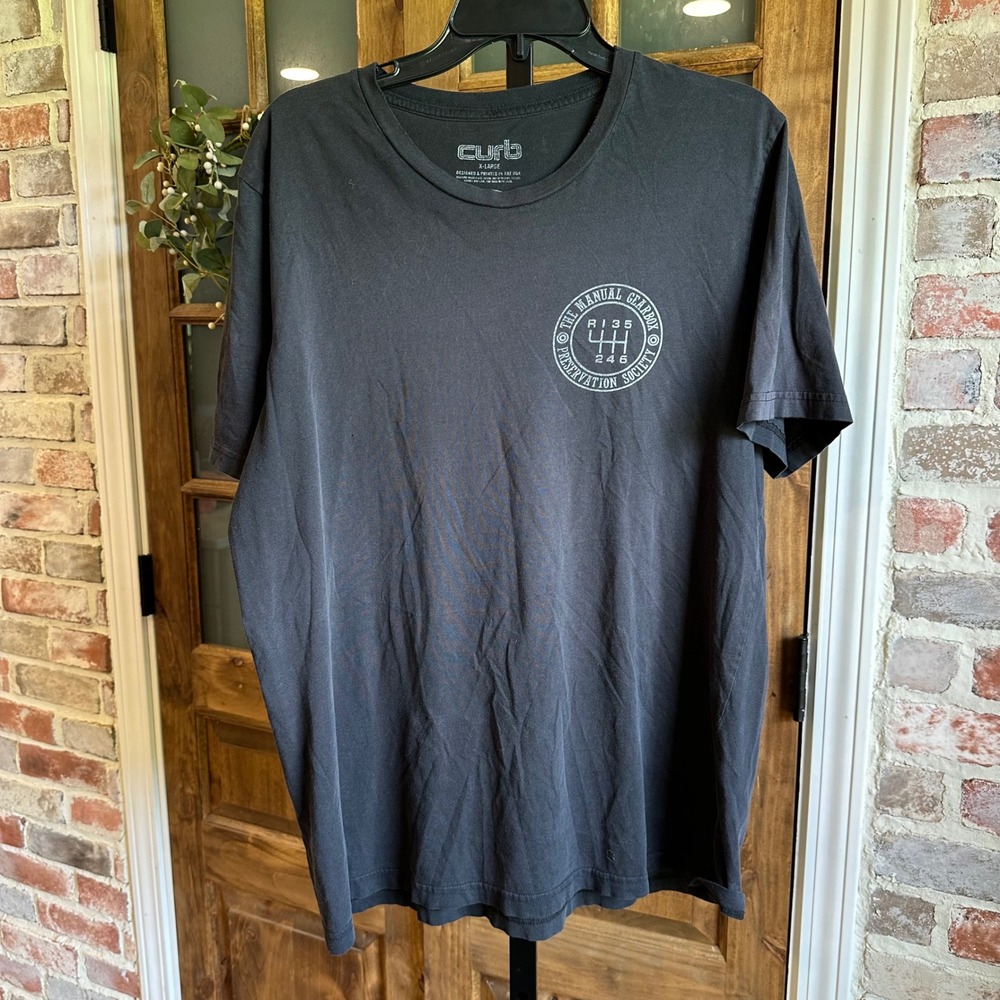 Curb T-Shirt Men XL Black Manual Gearbox Preservation Society Graphic Tee